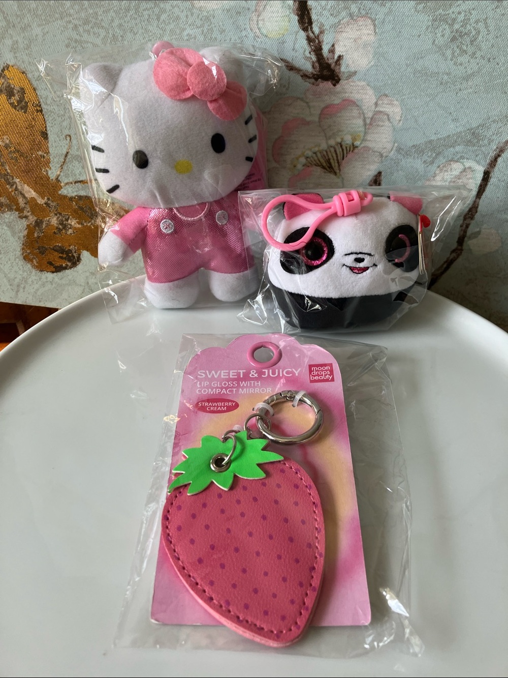 Choose 1 Sanrio Hello Kitty Plush - Ty Panda Squishy Beanies - Strawberry Mirror